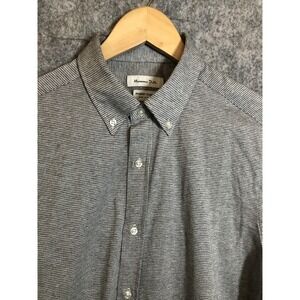 Massimo Dutti Shirt Mens Medium Gray Button Down Elbow Patch Casual Made Turkey